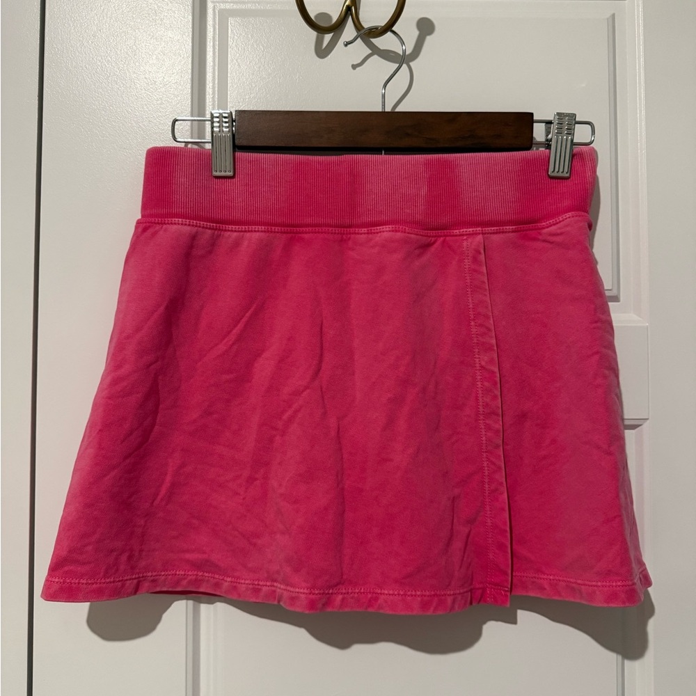 Altar'd State Bright Pink Cotton Mini Skirt